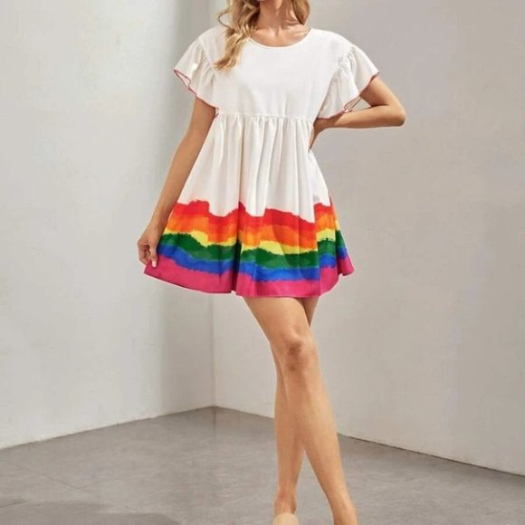 . Dresses & Skirts - Rainbow Smock Mini Dress